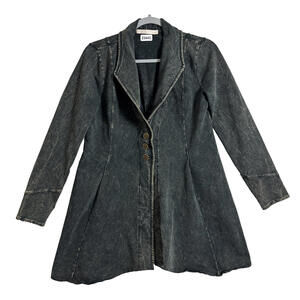 Testimony Los Angeles Women's Small Acid Wash Terry Button Up Victorian Jacket